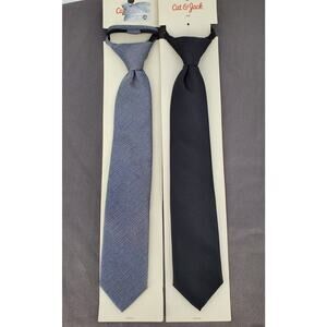 Cat & Jack Lot of 2 Ties Navy and‎ Black Size Youth S/M New